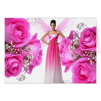 Cartão Fada do rosa do rosa