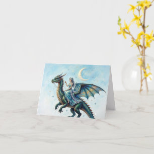 Cartão Fada Dragão Azul Para Qualquer Ocasião