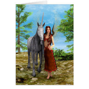 Cartão Fada e Unicórnio