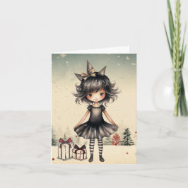 Cartão Fada Gótica Fácil Natal