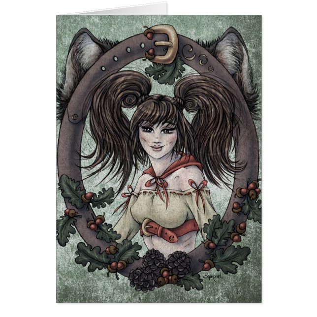 Cartão Fada - Leite "Red Riding Hood" Fantasy Art Card #1 (Frente)