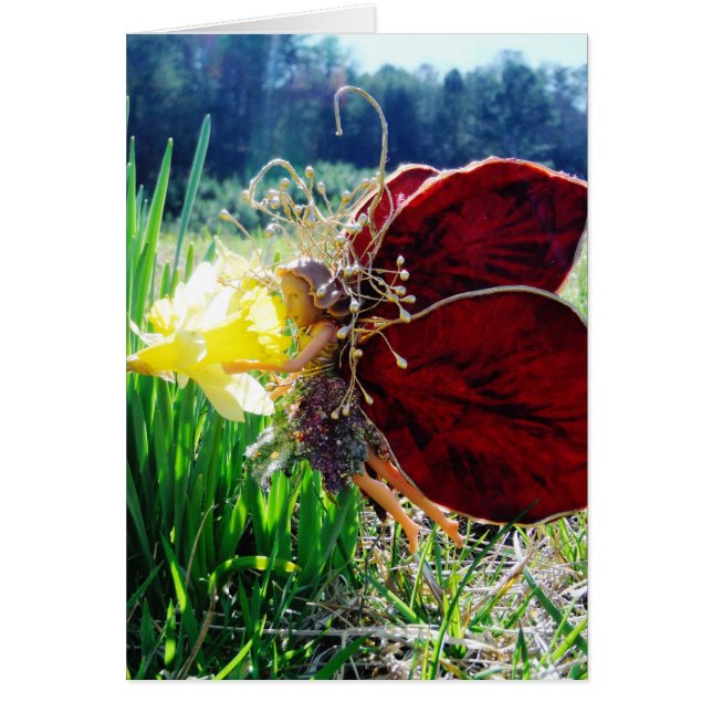 Cartão Fada nos Daffodils (Frente)