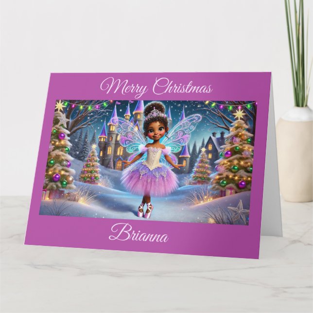Cartão Fada Princesa Sugar Plum (Cabelo Castanho) (Frente)