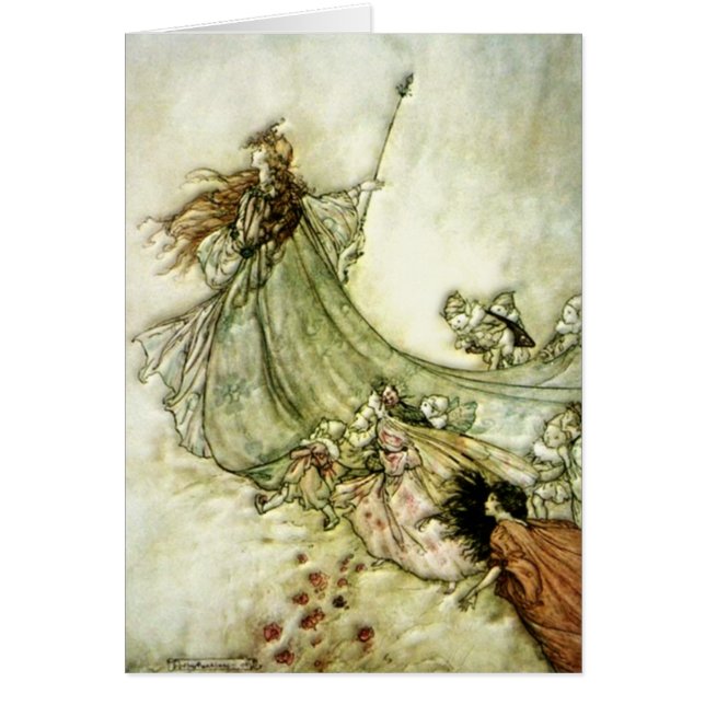 Cartão Fadas afastado - Arthur Rackham (Frente)