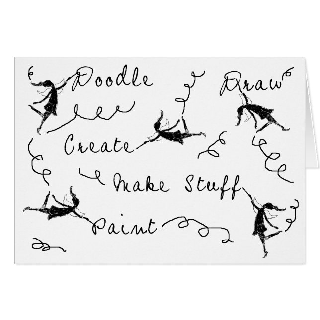 Cartão Fadas da arte no trabalho (Frente Horizontal)