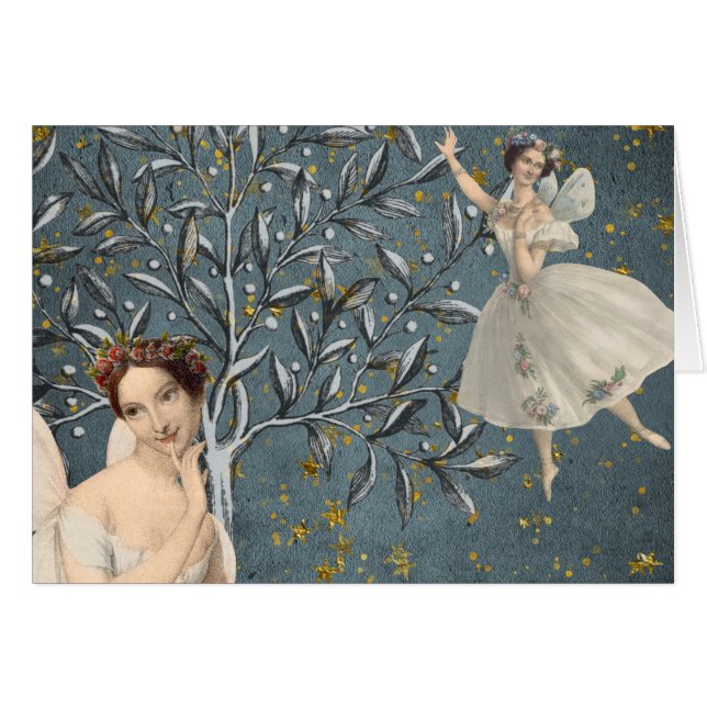 Cartão Fadas pensativas (Frente Horizontal)