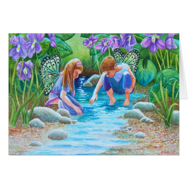 Cartão Fadas Violetas (Frente Horizontal)