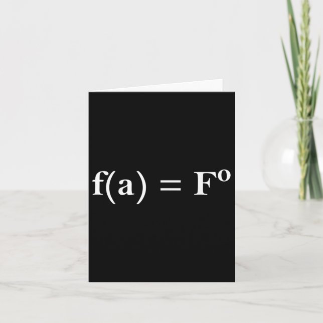 Cartão Fafo Math Equation Novelty Engraçado Nerd de Profe (Frente)