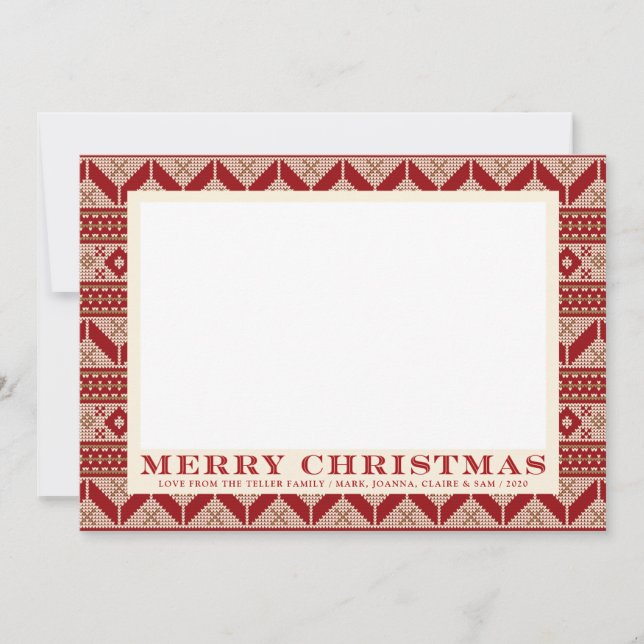 Cartão Fair Isle Knited Sweater Standard Natal (Frente)