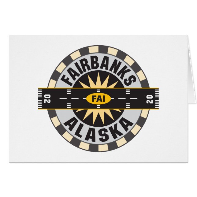 Cartão Fairbanks, aeroporto de AK FAI (Frente Horizontal)