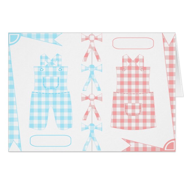 Cartão Faire-part de naissance jumeaux. (Frente Horizontal)