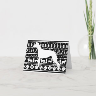 Cartão Fairisle Sighthound Christmas Linocut