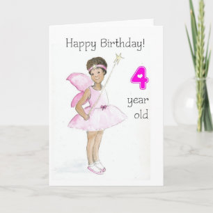 Cartão Fairy 4th Birthday Card
