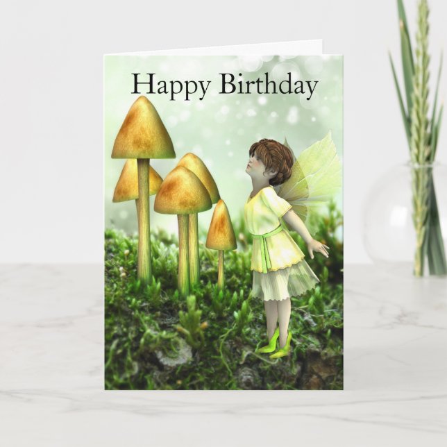 Cartão Fairy and Toadstools Birthday Card (Frente)