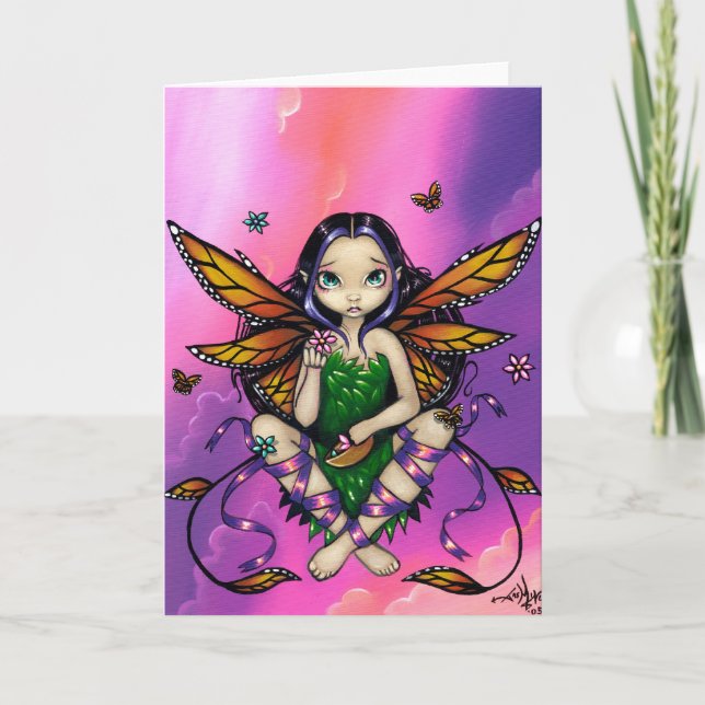 Cartão "Fairy at Sunset" Greeting Card (Frente)