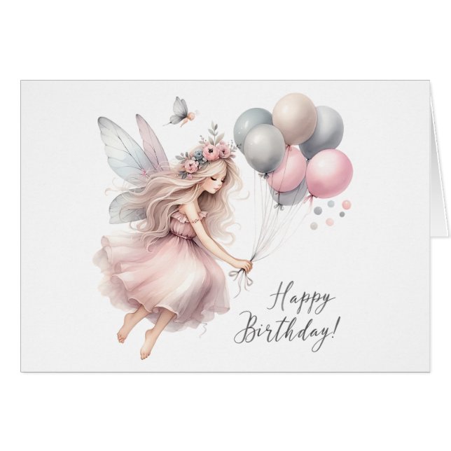 Cartão Fairy Birthday Card (Frente horizontal)