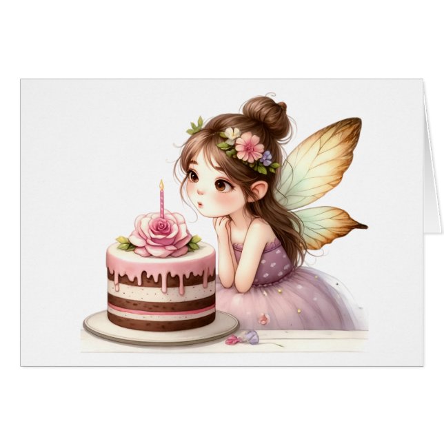 Cartão Fairy Birthday Card (Frente horizontal)
