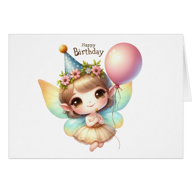 Cartão Fairy Birthday Card (Frente horizontal)