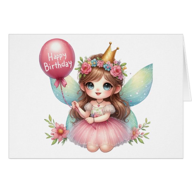Cartão Fairy Birthday Card (Frente horizontal)