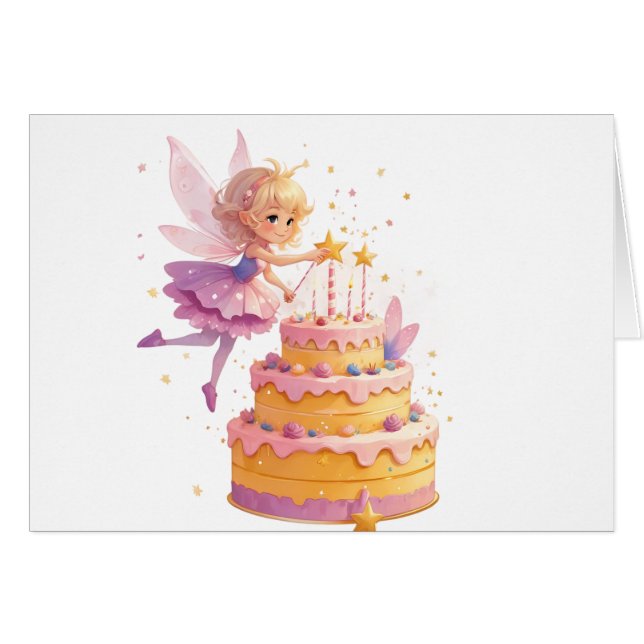 Cartão Fairy Birthday Card (Frente horizontal)