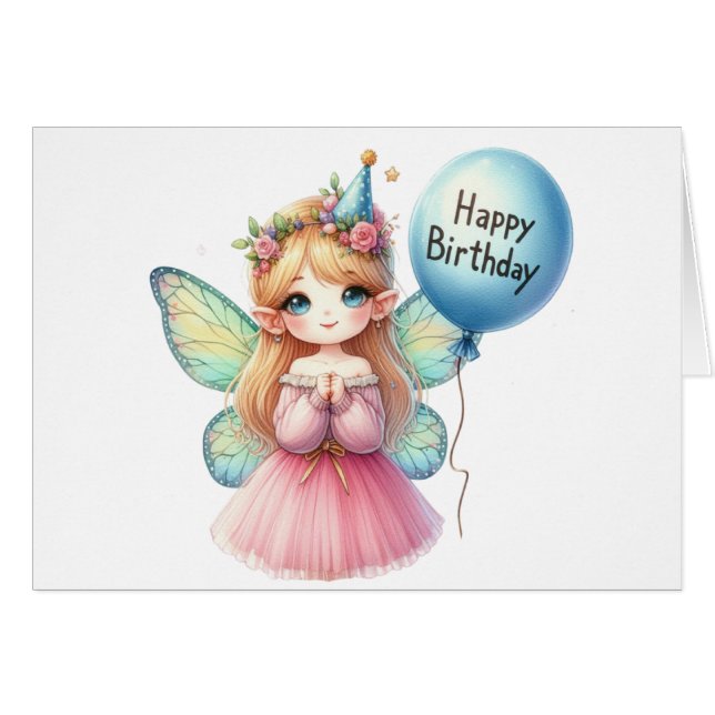 Cartão Fairy Birthday Card (Frente horizontal)
