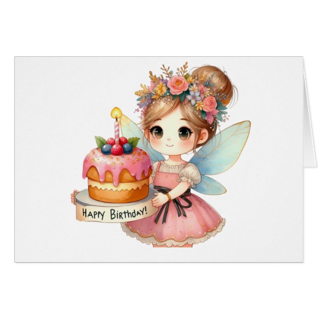 Cartão Fairy Birthday Card (Frente horizontal)