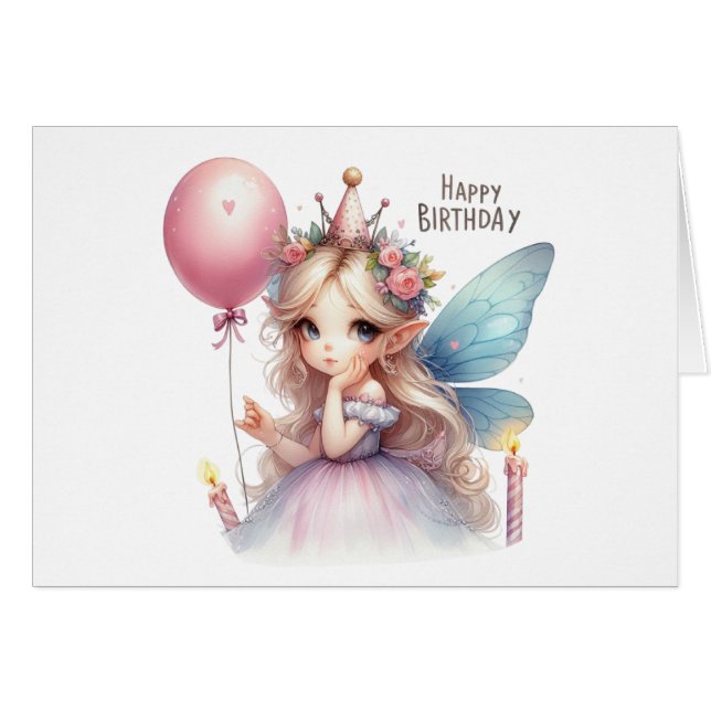 Cartão Fairy Birthday Card (Frente horizontal)