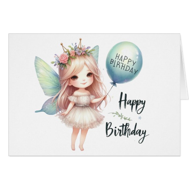 Cartão Fairy Birthday Card (Frente horizontal)
