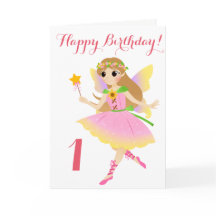 Fairy First Birday Card