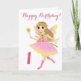 Cartão Fairy First Birday Card