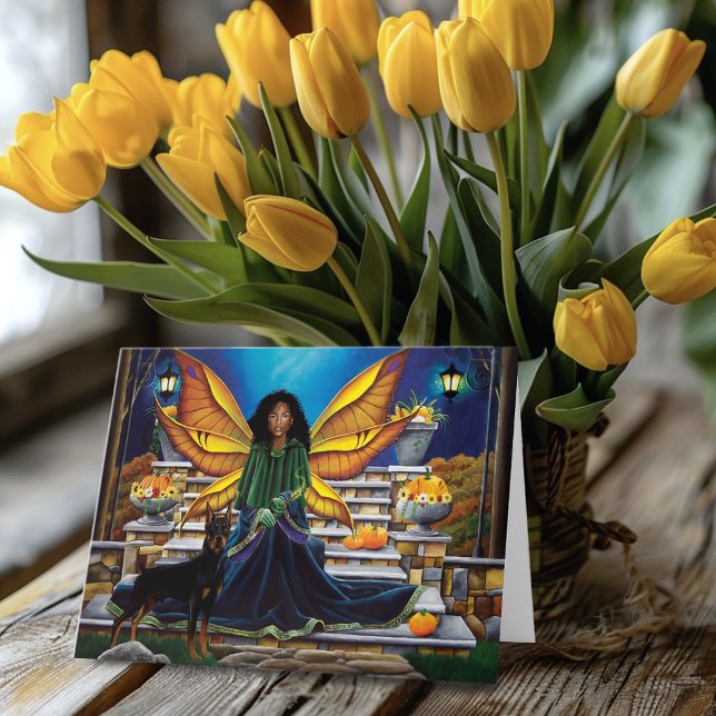 Cartão Fairy Guardian Doberman Dog (Criador carregado)