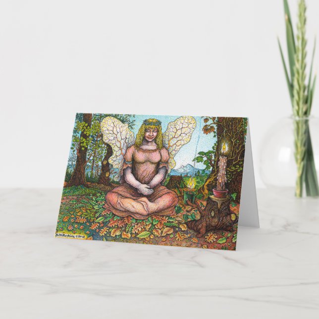 Cartão Fairy Meditation Greeting Card (Frente)