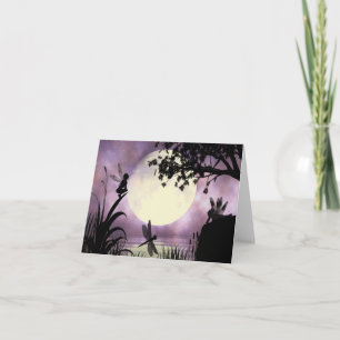 Cartão Fairy moonlit pond note card