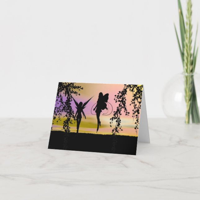 Cartão Fairy sisters Note Cards (Frente)