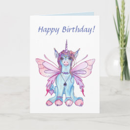 Cartão Fairy Unicorn Birthday Card