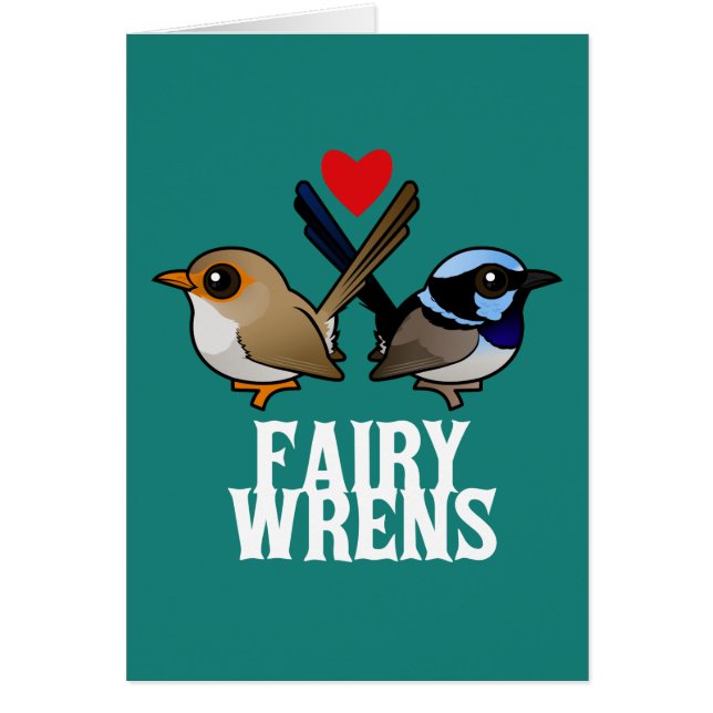 Cartão Fairywrens no amor (Frente)