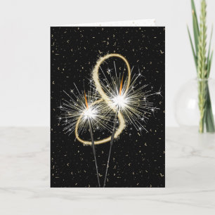 Cartão faíscas do 8.º aniversário de casamento