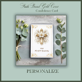 Cartão Faith Based Gold Cross Condolence