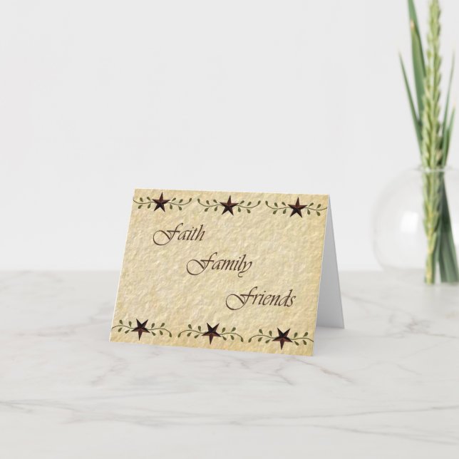Cartão Faith Family Friends Note Card (Frente)