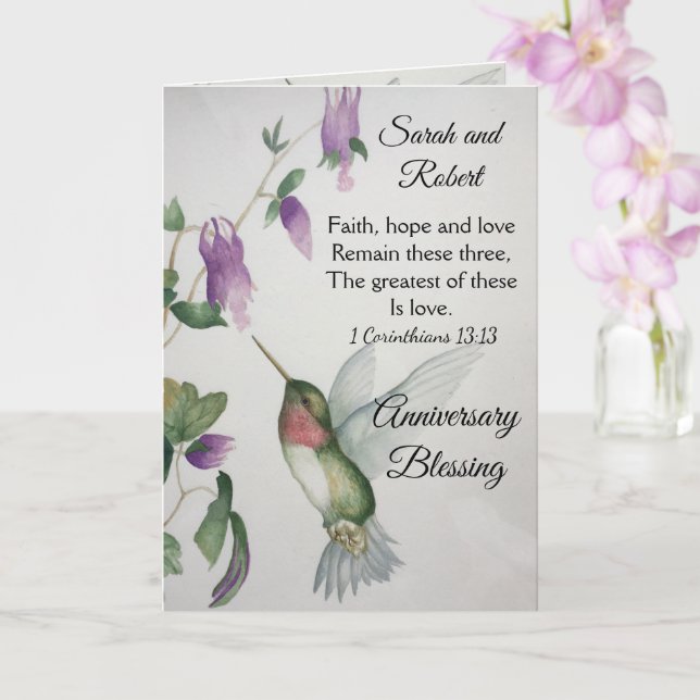 Cartão Faith Hope Abençoando o Casal (Orchid)