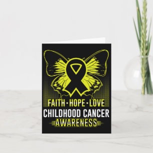 Cartão Faith Hope ama a consciência do Cancer infantil Bu