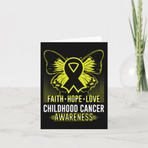Cartão Faith Hope ama a consciência do Cancer infantil Bu
