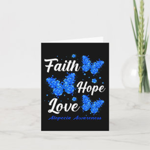 Cartão Faith Hope ama Alopecia Consciência Borboleta