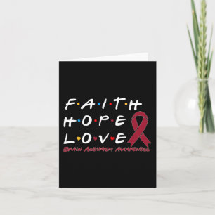 Cartão Faith Hope ama Aneurisma do Cérebro Consciência