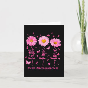 Cartão Faith Hope ama Awarenes do Cancer de Fita Rosa