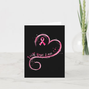 Cartão Faith Hope ama Awarenes do Cancer de Fita Rosa