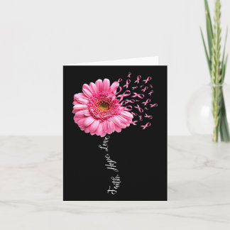 Cartão Faith Hope ama Cinza Rosa Fita Daisse Breve Ca
