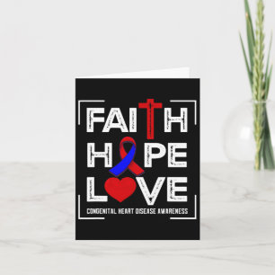 Cartão Faith Hope ama Consciência da Doença Cardíaca Cong