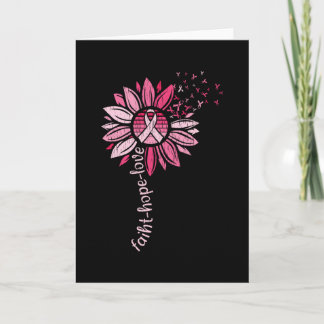 Cartão Faith Hope ama Consciência do Cancer de Girassol