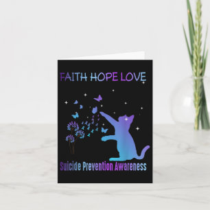 Cartão Faith Hope ama Consciência sobre a prevenção do su